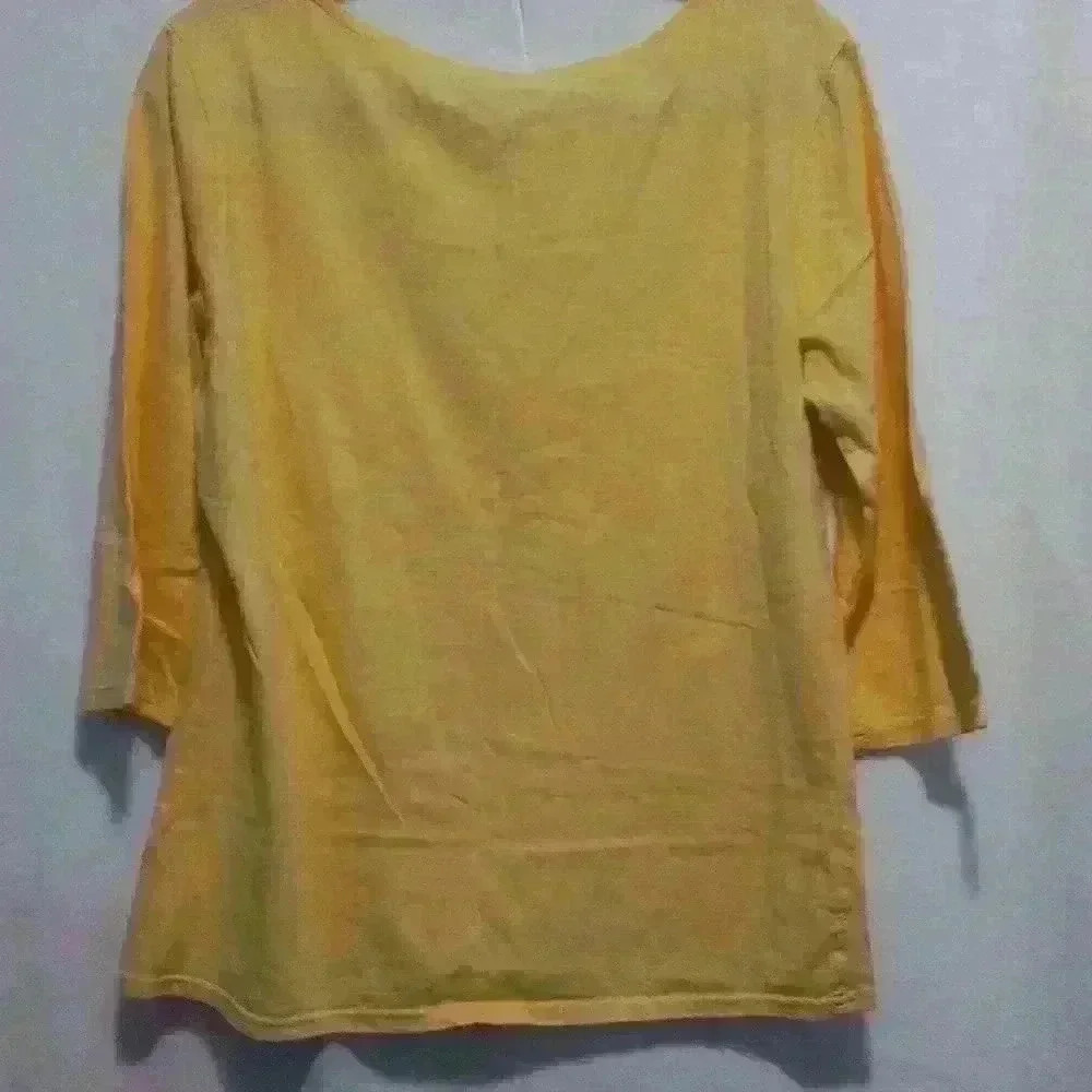 Womens L tunic Grandmacore cottagecore outdoor 3/4 sleeve flowers bees graphic t - Picture 6 of 7